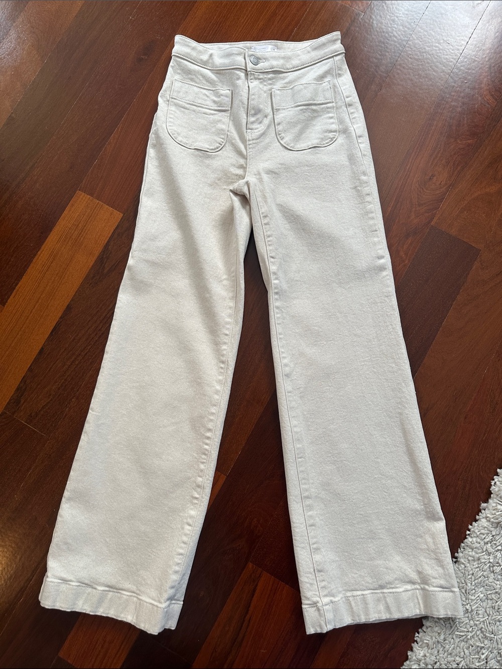 Women’s High-Rise Wide-Leg Jeans — Cream Size 0 LC Lauren Conrad